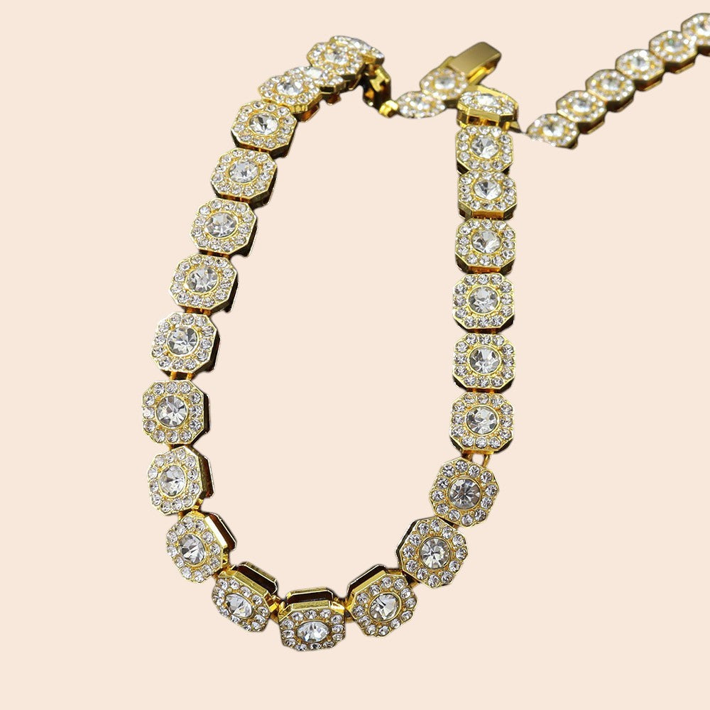 Full-Blown Diamond Ice Sugar Chain Necklace