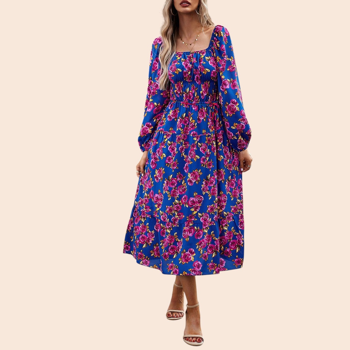 Off-Shoulder Floral Maxi Dress