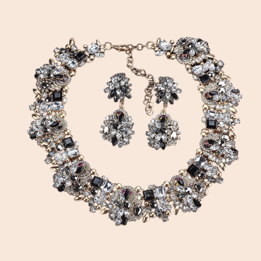 Vintage Luxe Crystal Jewelry Set – Regal Statement Glam