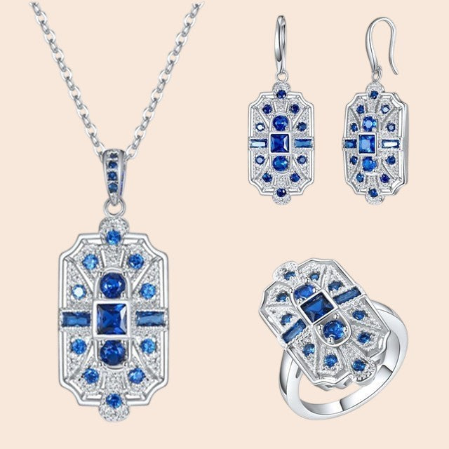 Royal Zircon Jewelry Set – Timeless Elegance Collection
