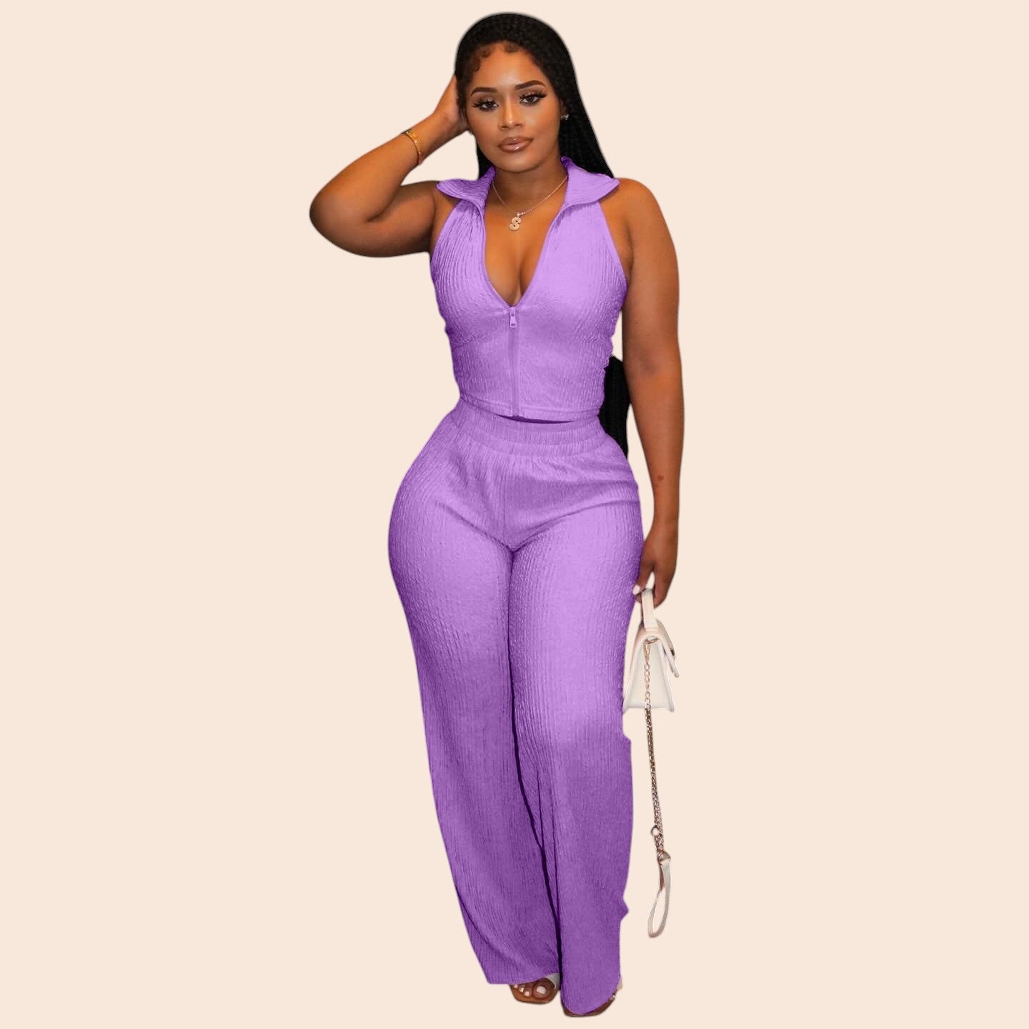 Pleated Wide Leg Jumpsuit