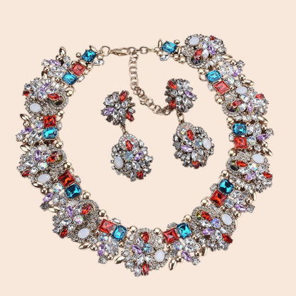 Vintage Luxe Crystal Jewelry Set – Regal Statement Glam