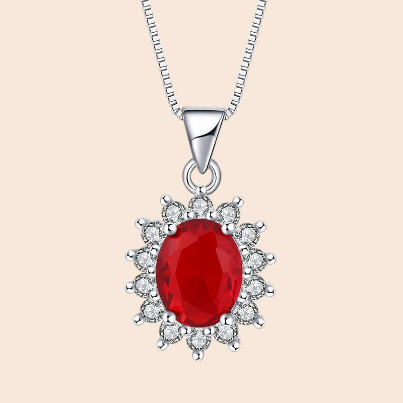 Luxury Ruby Crystal Jewelry Set