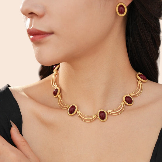 Vintage Gemstone Statement Jewelry Set
