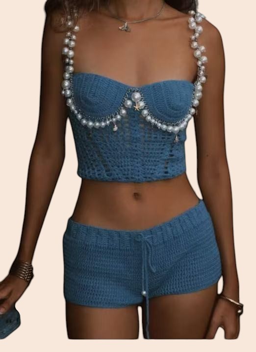Pearl Crochet Beachwear Set
