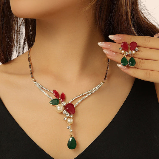 Pearl & Gemstone Statement Jewelry Set