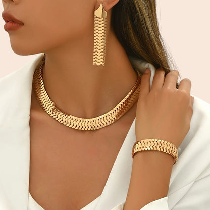 Luxury Wheat Chain Jewelry Set