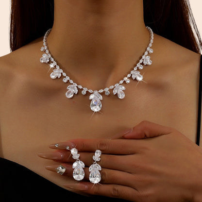 Sparkling Zircon Crystal Jewelry Set