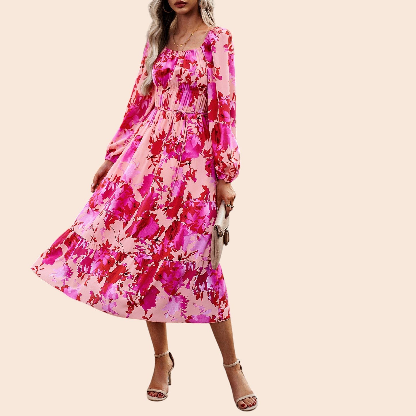 Off-Shoulder Floral Maxi Dress