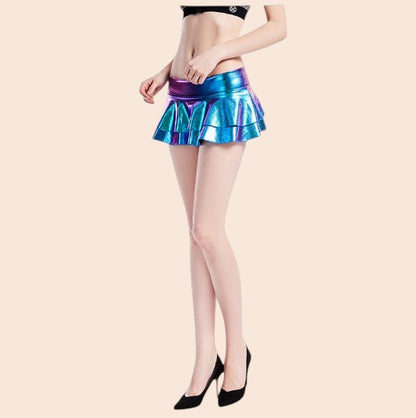 Metallic Cutout Halter Crop Top