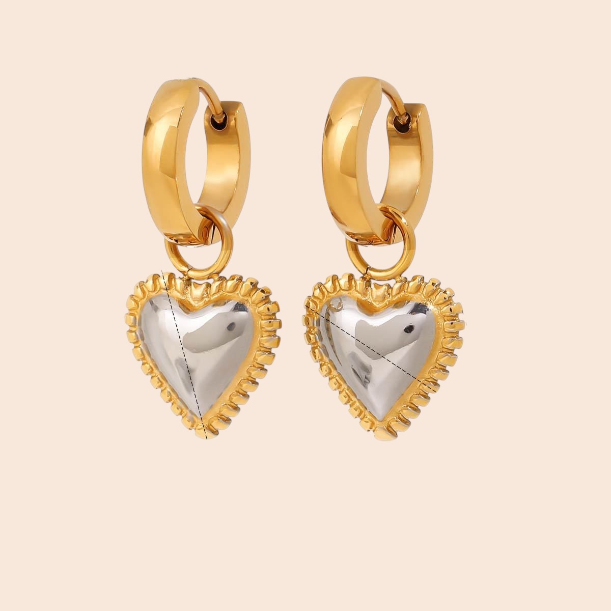 Luxe Heart Charm Jewelry Set