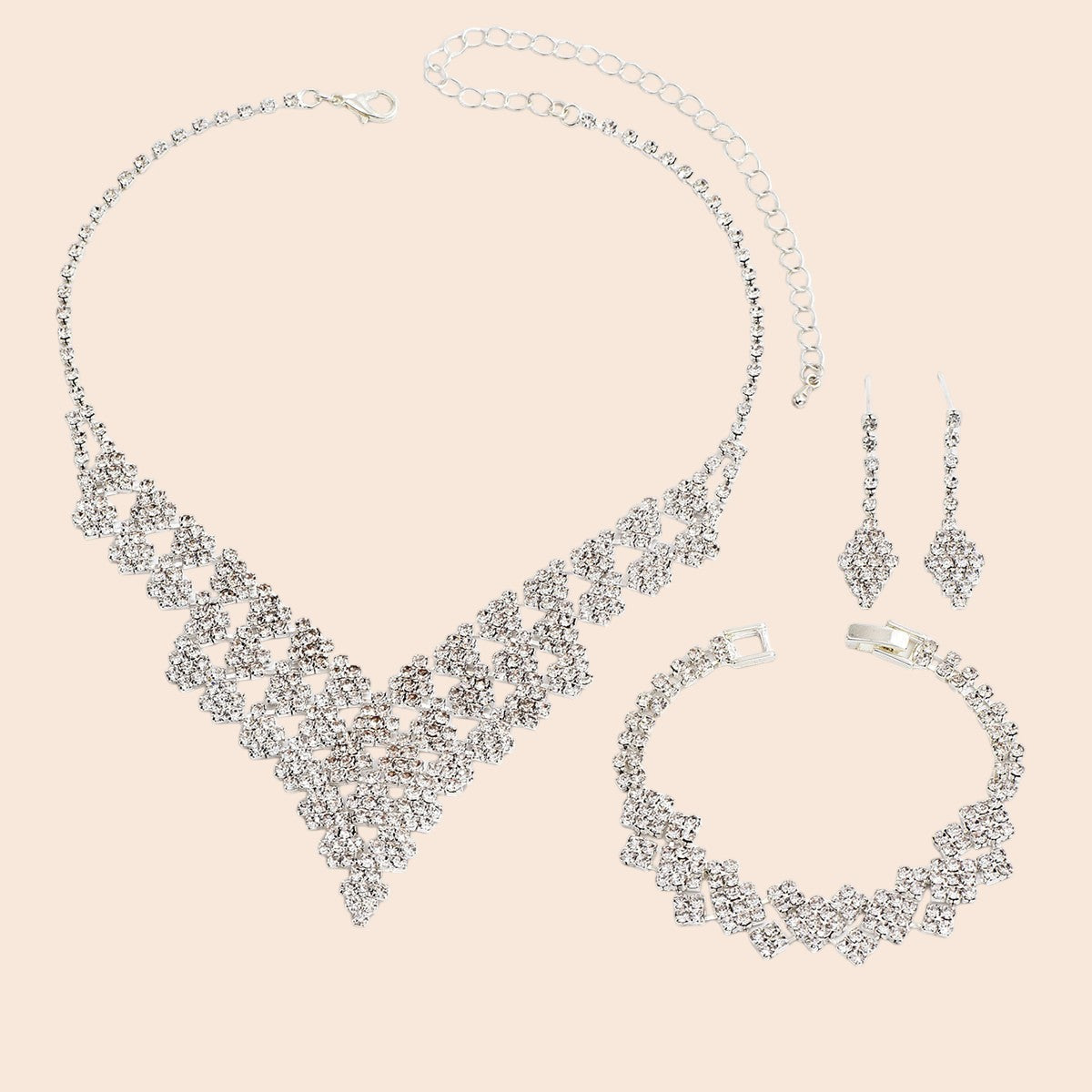 Luxury Diamond Crystal Jewelry Set