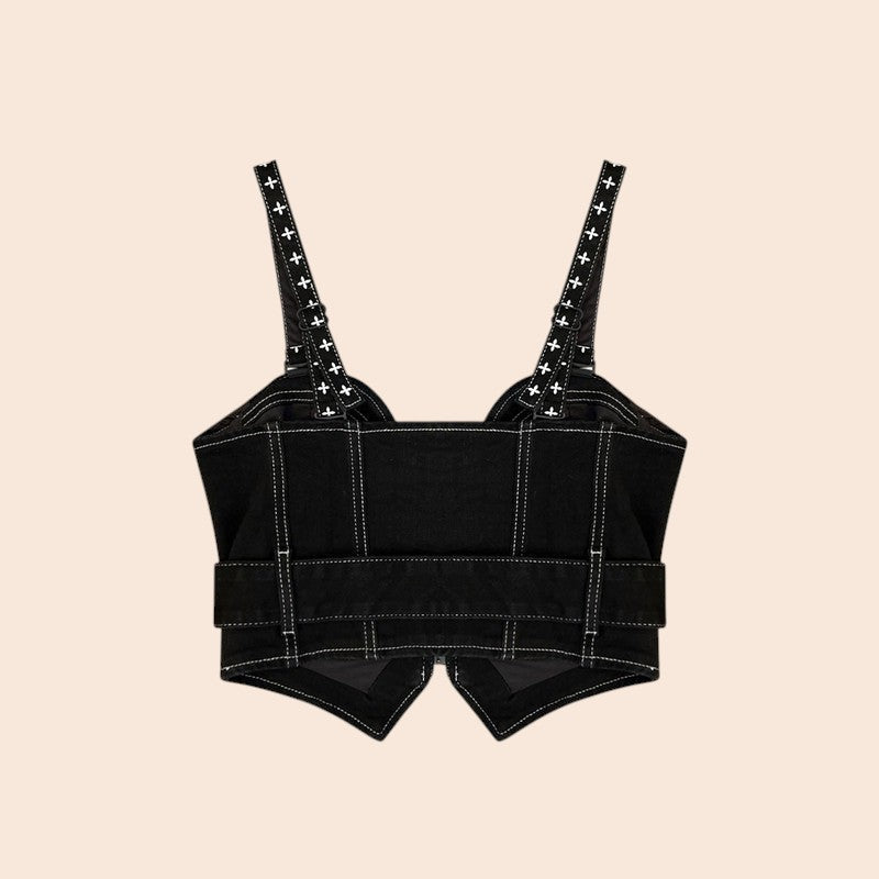 Midnight Rebel Corset Crop Top