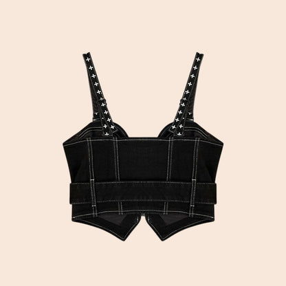 Midnight Rebel Corset Crop Top