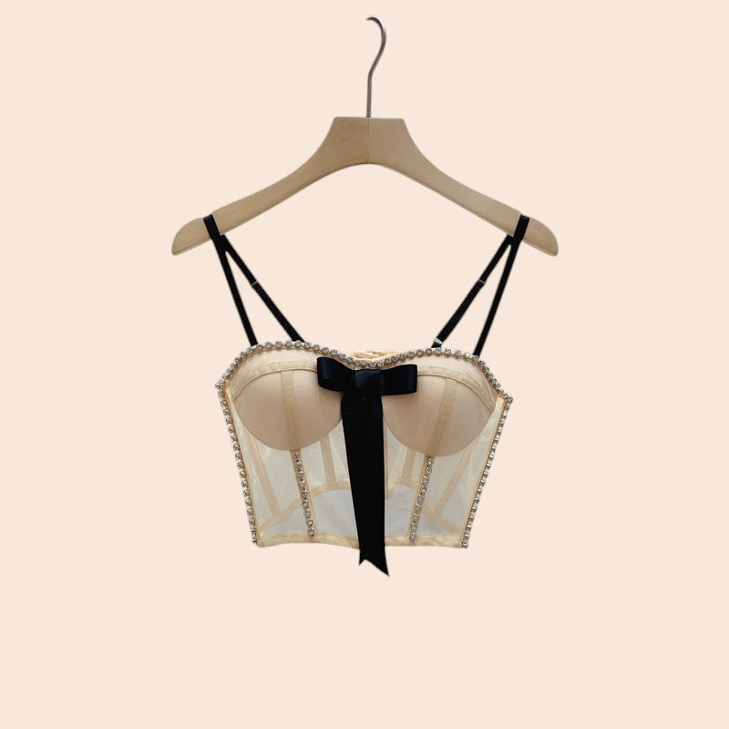 Luxe Bow Mesh Corset Top
