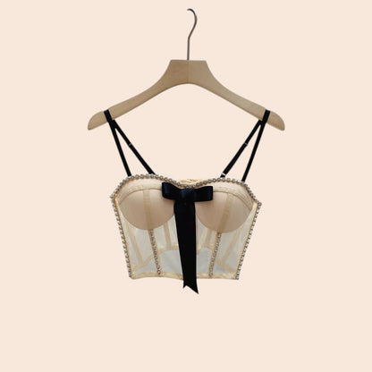 Luxe Bow Mesh Corset Top