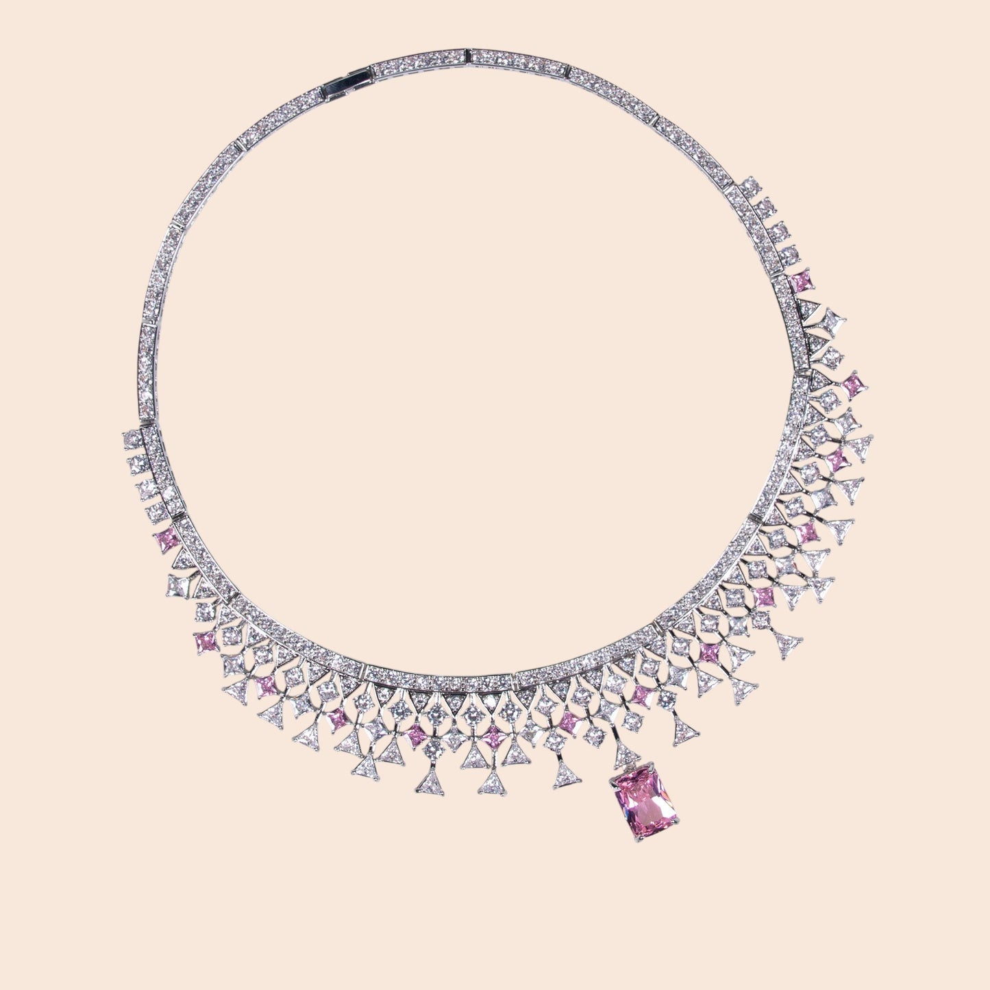 Luxury Zircon Crystal Necklace & Earring Set