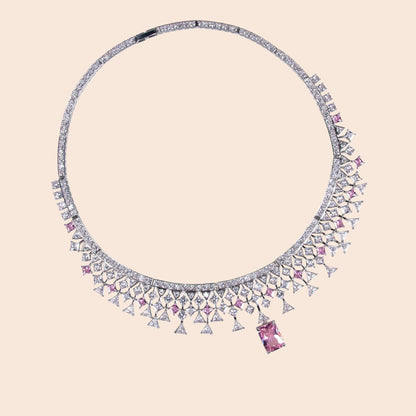 Luxury Zircon Crystal Necklace & Earring Set