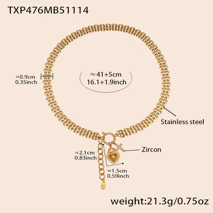 Luxe Heart Charm Zircon Jewelry Set