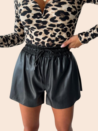 Faux Leather Drawstring Shorts – Chic Everyday Luxe