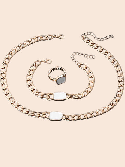Geometric Luxe Chain Jewelry Set – Modern Statement Elegance