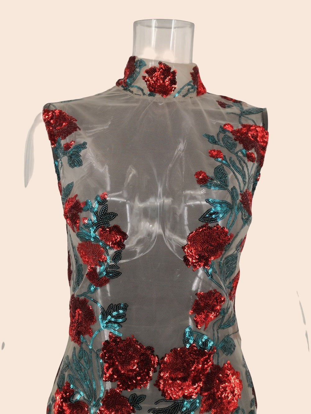 Midnight Bloom Embroidered Dress