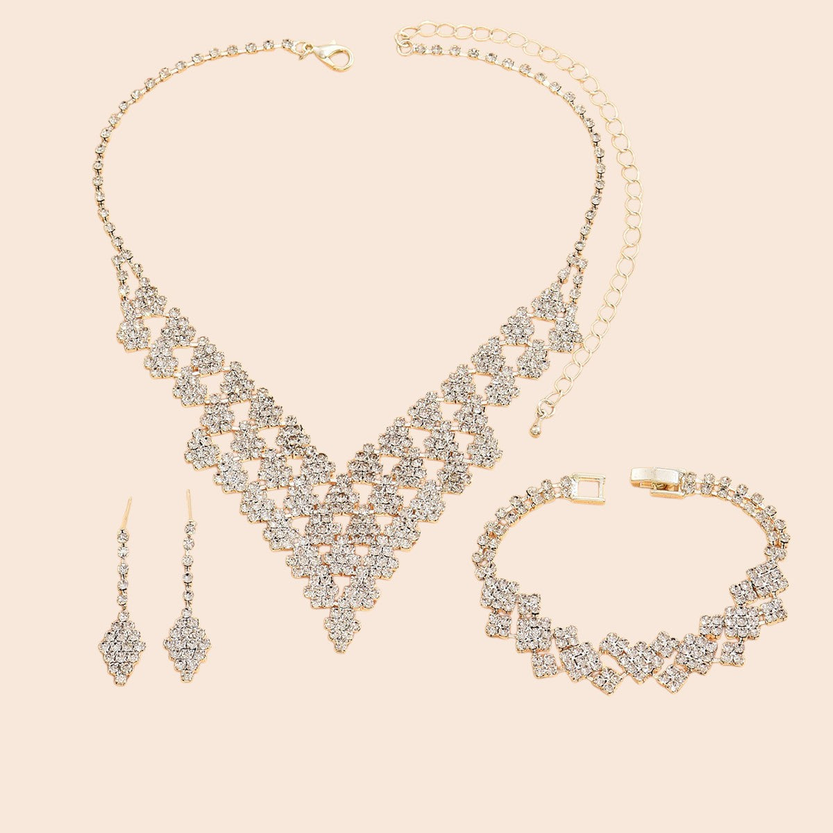 Luxury Diamond Crystal Jewelry Set