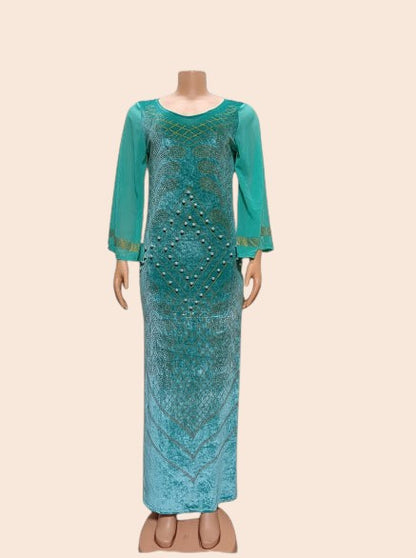 Geometric Embellished Maxi Dress
