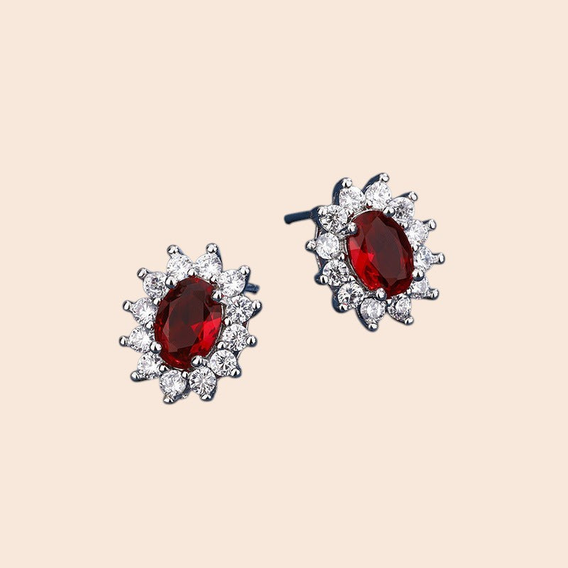 Luxury Ruby Crystal Jewelry Set