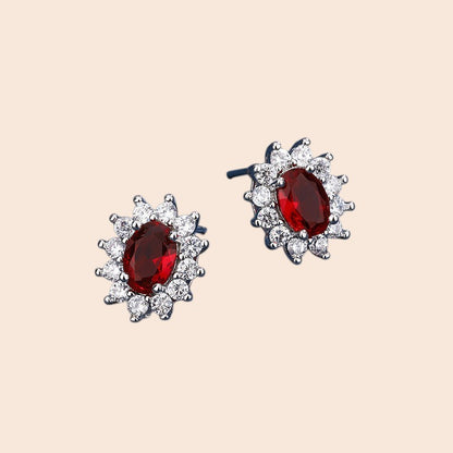 Luxury Ruby Crystal Jewelry Set