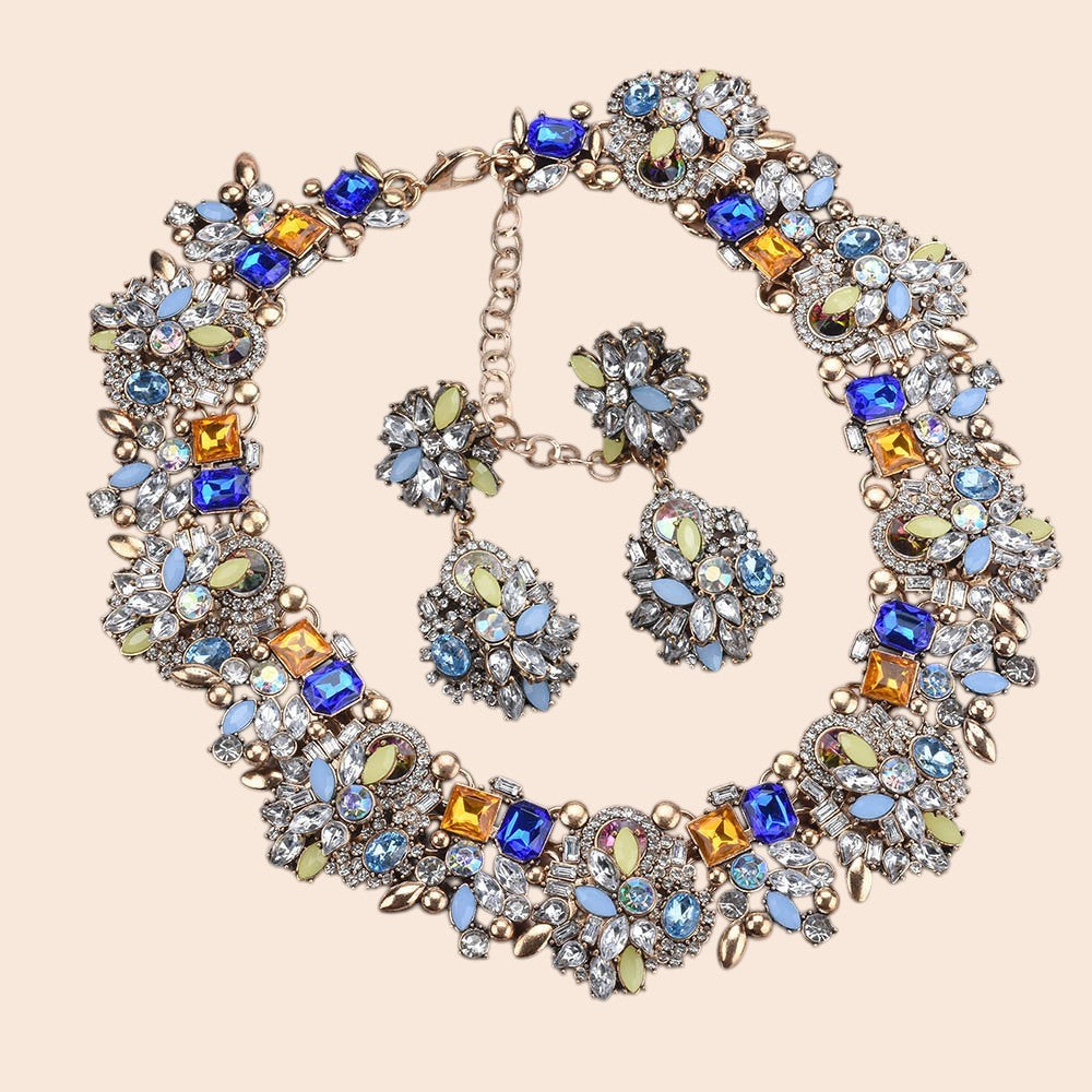 Vintage Luxe Crystal Jewelry Set – Regal Statement Glam
