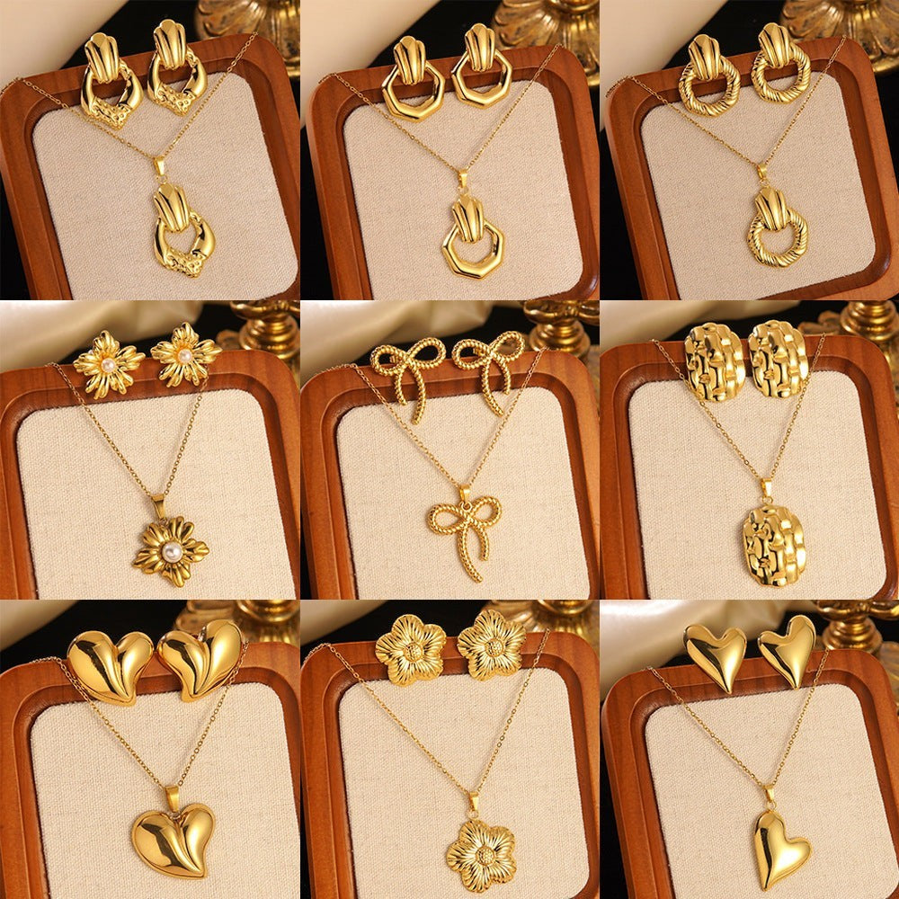 Luxury Gold Floral Jewelry Set Collection