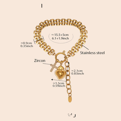 Luxe Heart Charm Zircon Jewelry Set