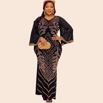 Geometric Embellished Maxi Dress