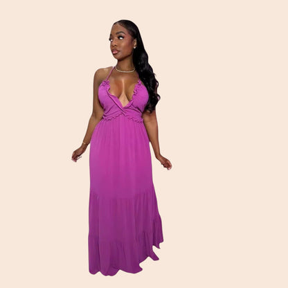 Sunset Escape Halter Maxi Dress