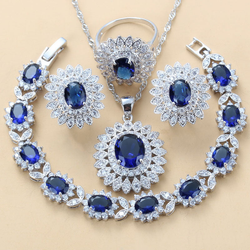 Midnight Sapphire Crystal Jewelry Set