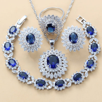 Midnight Sapphire Crystal Jewelry Set