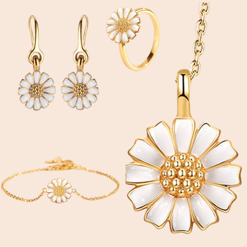 Daisy Bloom Jewelry Collection – Golden Floral Elegance