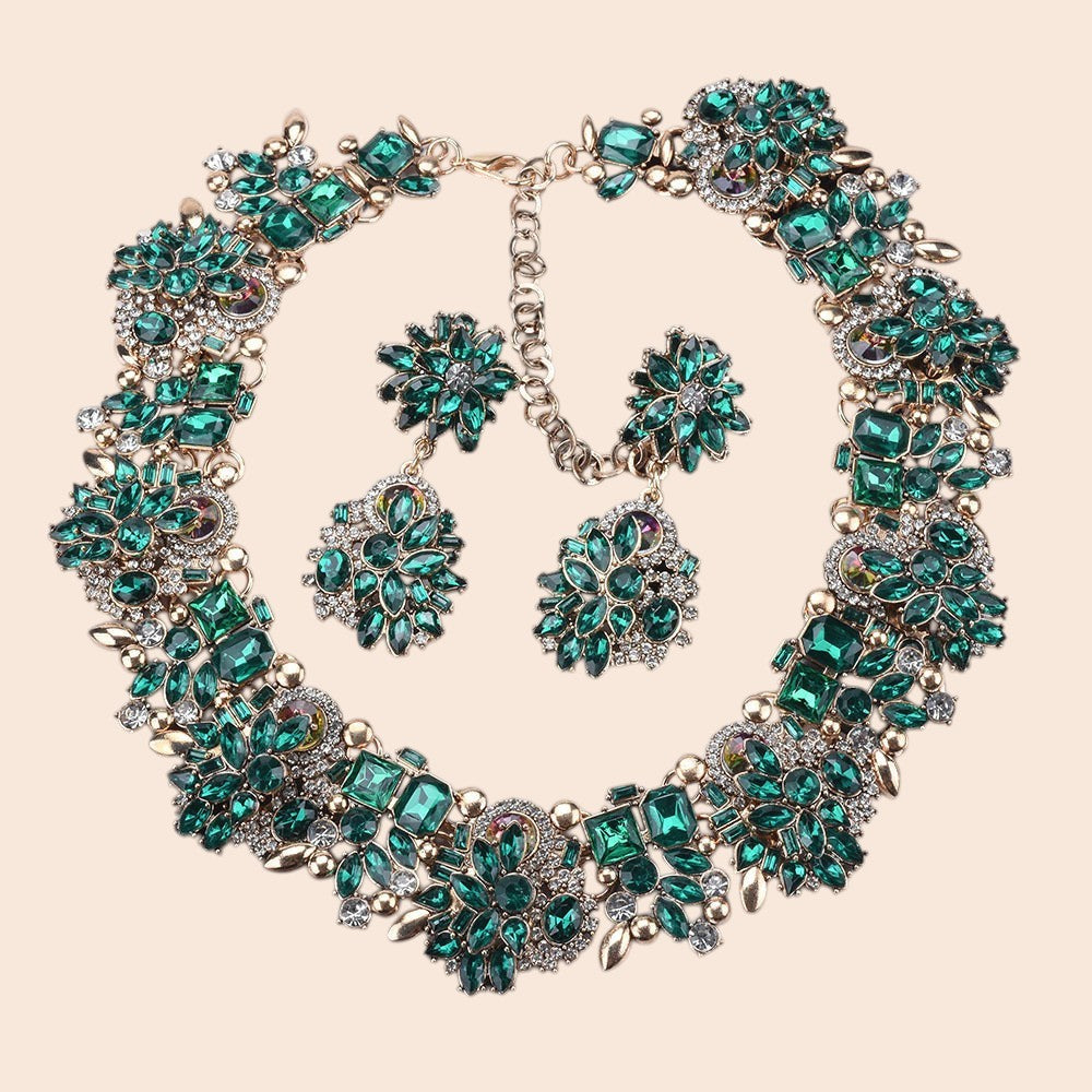 Vintage Luxe Crystal Jewelry Set – Regal Statement Glam