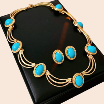 Vintage Gemstone Statement Jewelry Set