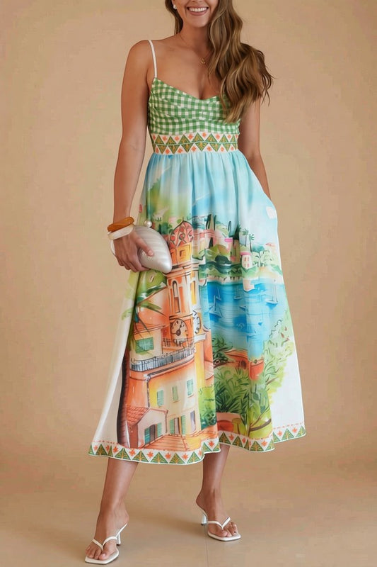 Mediterranean Escape Printed Maxi Dress