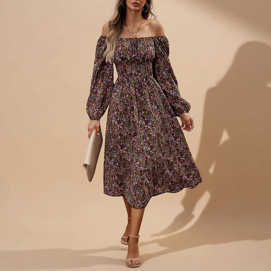 Off-Shoulder Floral Maxi Dress