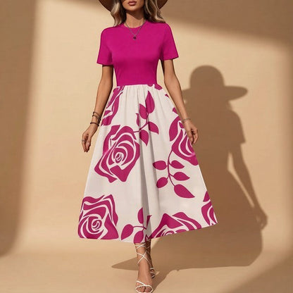 Rosé Bloom Midi Dress